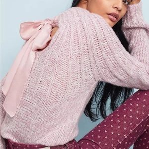 NEW Anthropologie Bow Backed Sweater Size Large Z360-2